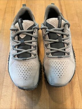 Merrell Women's wrapt Barefoot Paloma 
Taupe grey Suede Trail Sneakers